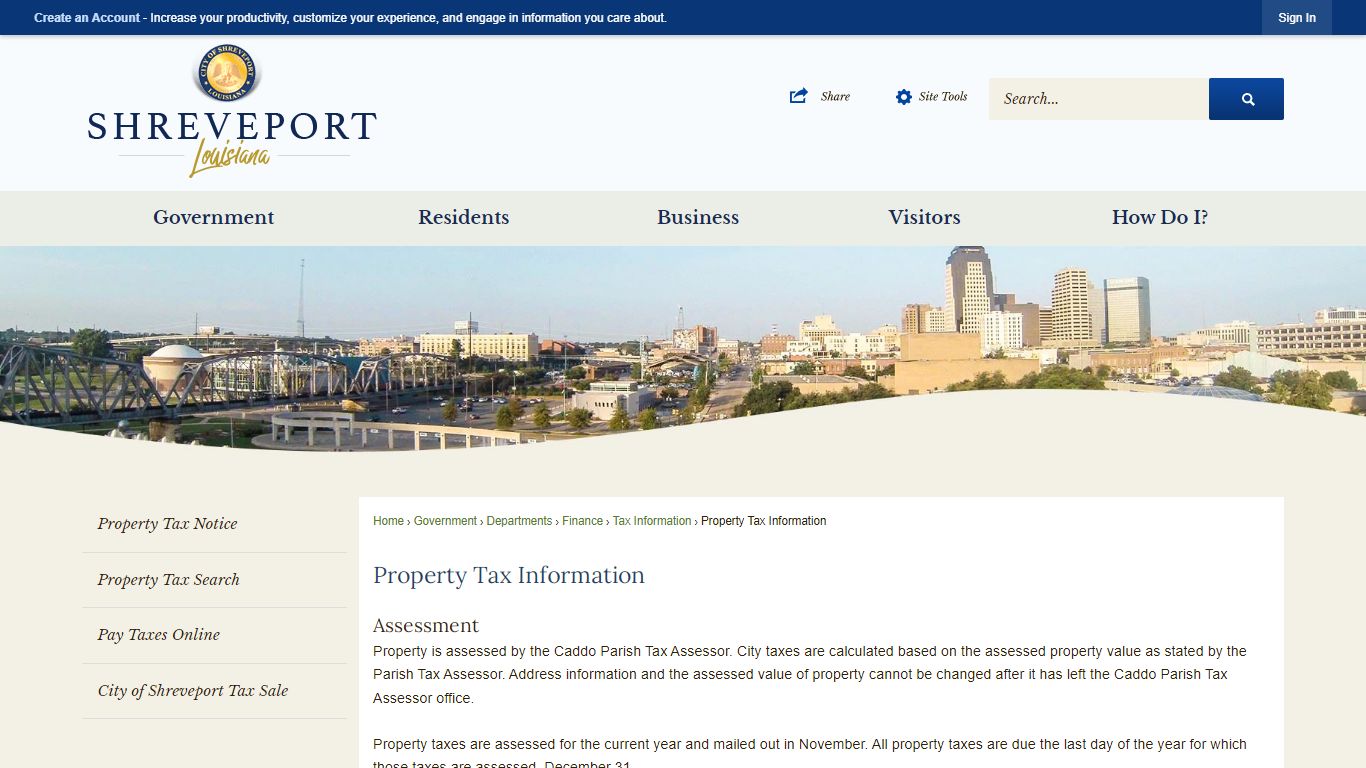 Property Tax Information | Shreveport, LA - Official Website