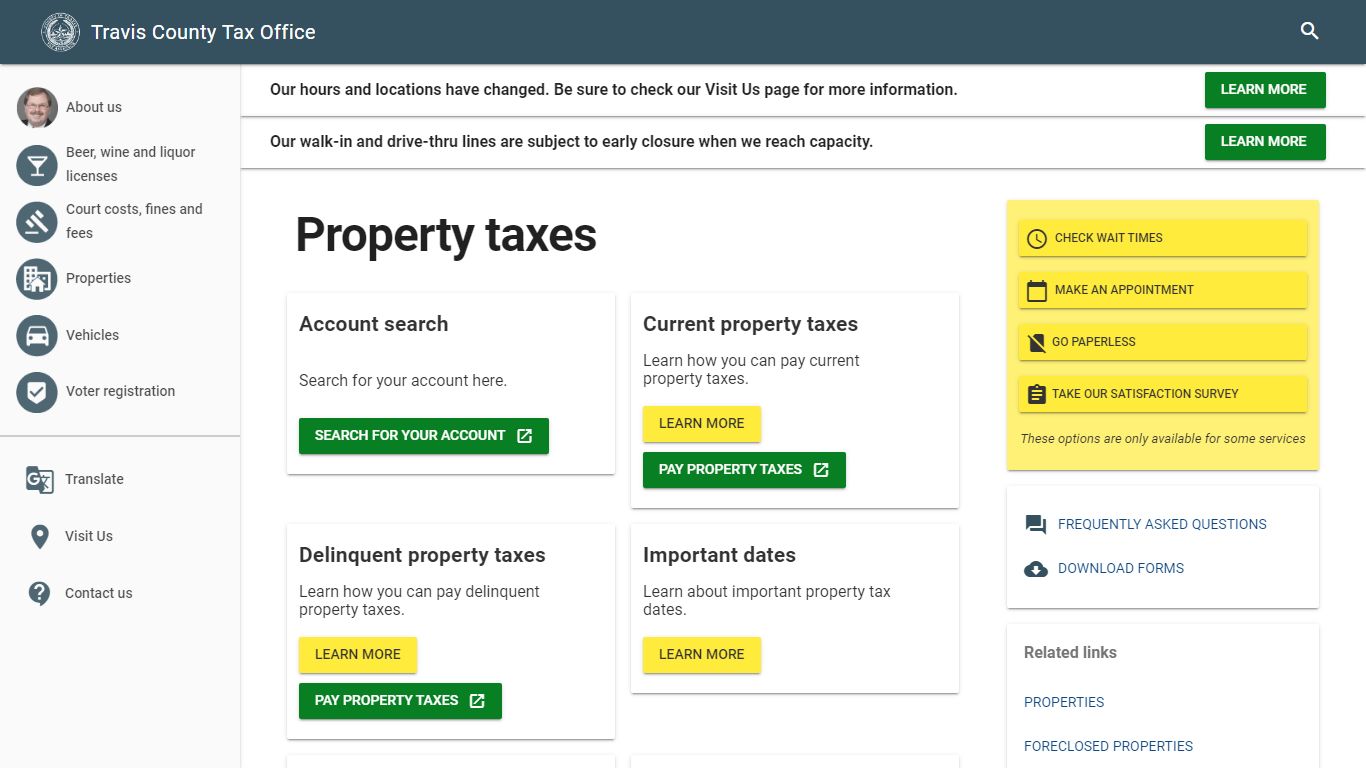 Property taxes - Travis County, Texas