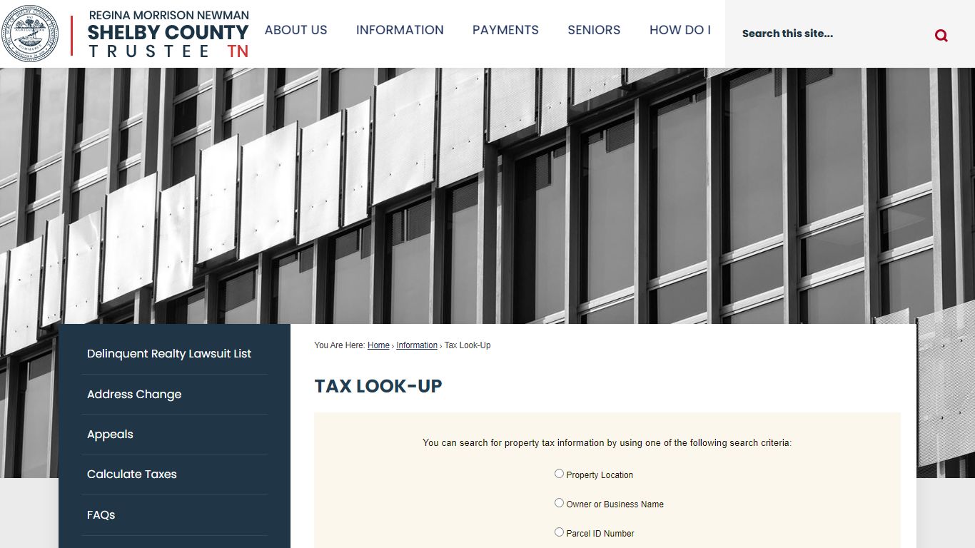 Tax Look-Up | Shelby County Trustee, TN - Official Website